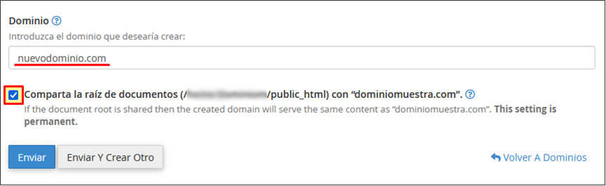 Habilitar Comparta la raíz de documentos
