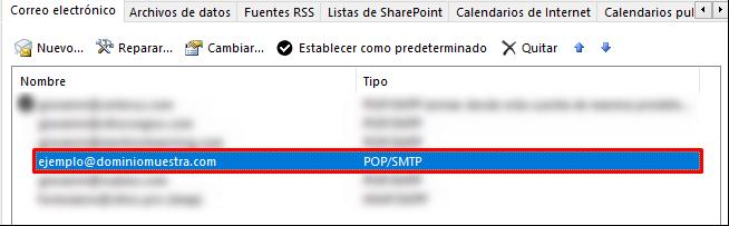 Doble clic en la cuenta de correo.