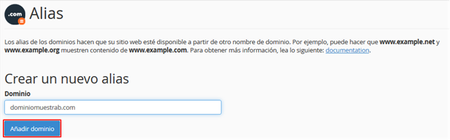 Escribe dominio